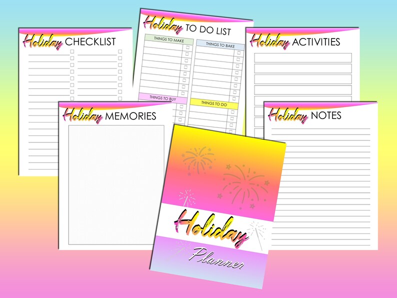 Weihnachts Planer Printable Holiday Planner Digital Download Geschenk Budget Xmas Decor Classic Happy PDF Einsätze A4 A5 Letter Half Bild 3
