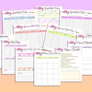 Ultimate Blog Planner Blog Post Printable Influencer Website Digital Download Brand Planner Classic Happy PDF Inserts A4 A5 Letter Half image 8