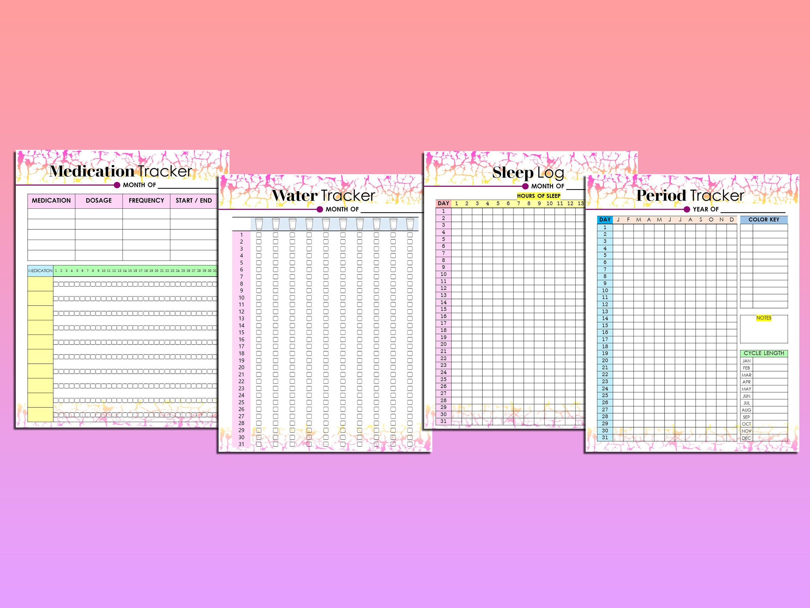 Fitness Planner Printable Workout Tracker Digital Download Passion ...