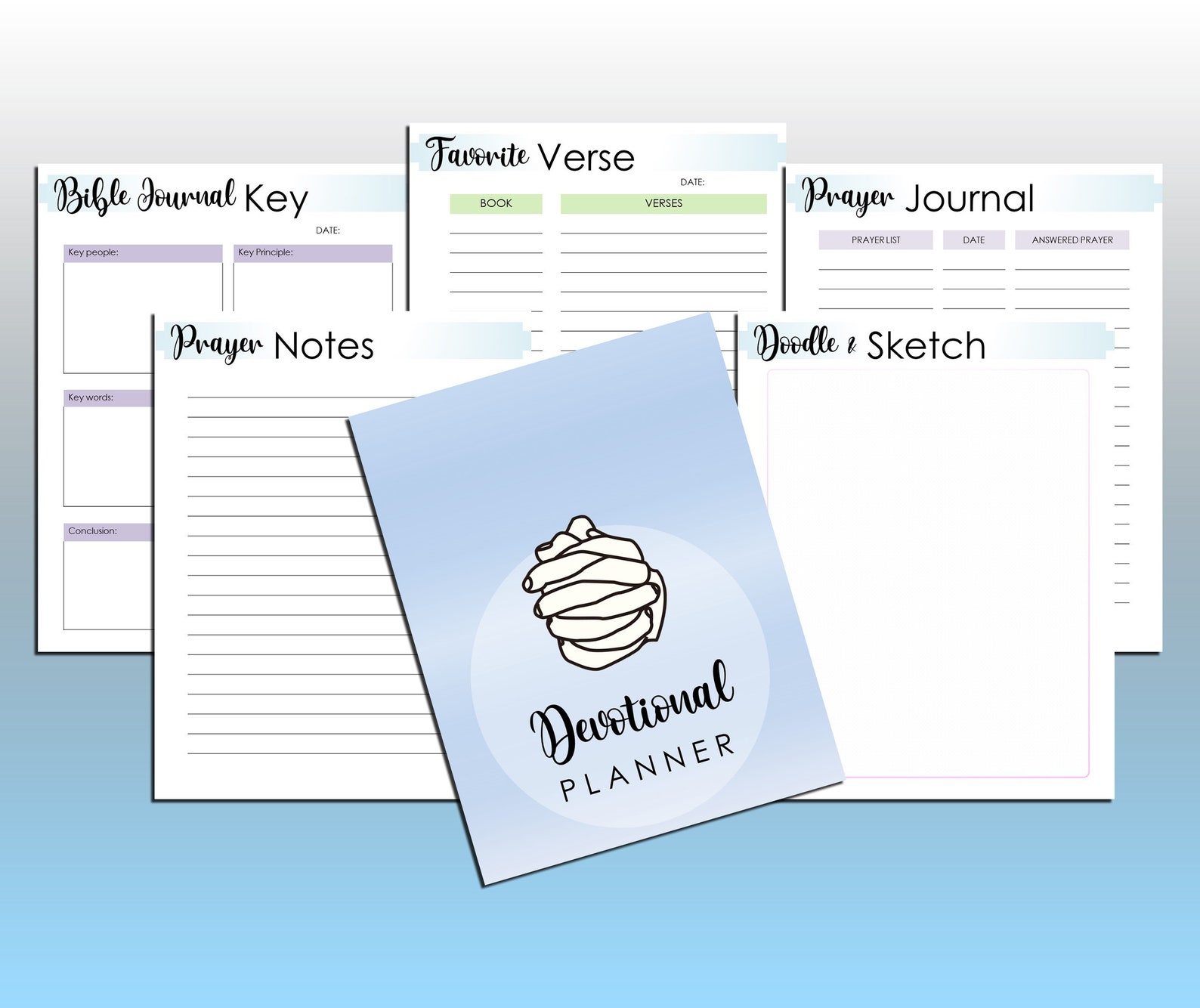 Devotional Journal Printable Bible Study Planner Prayer Journal ...