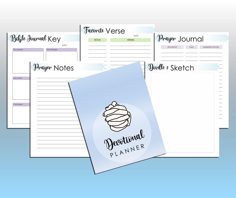 Devotional Journal Printable Bible Study Planner Prayer Journal ...