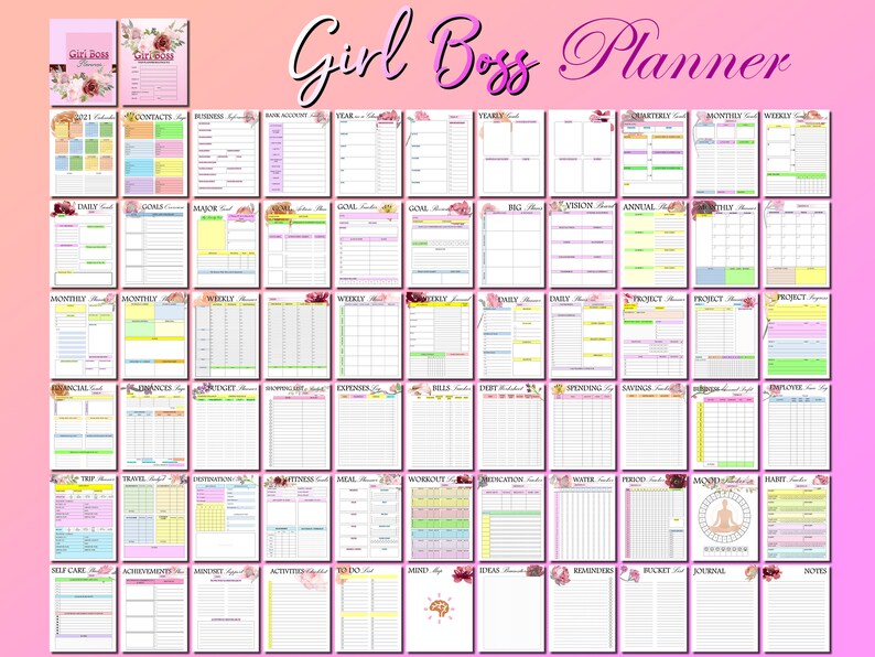 Girl Boss Planner 2023 UPDATED Printable Boss Babe Small Etsy