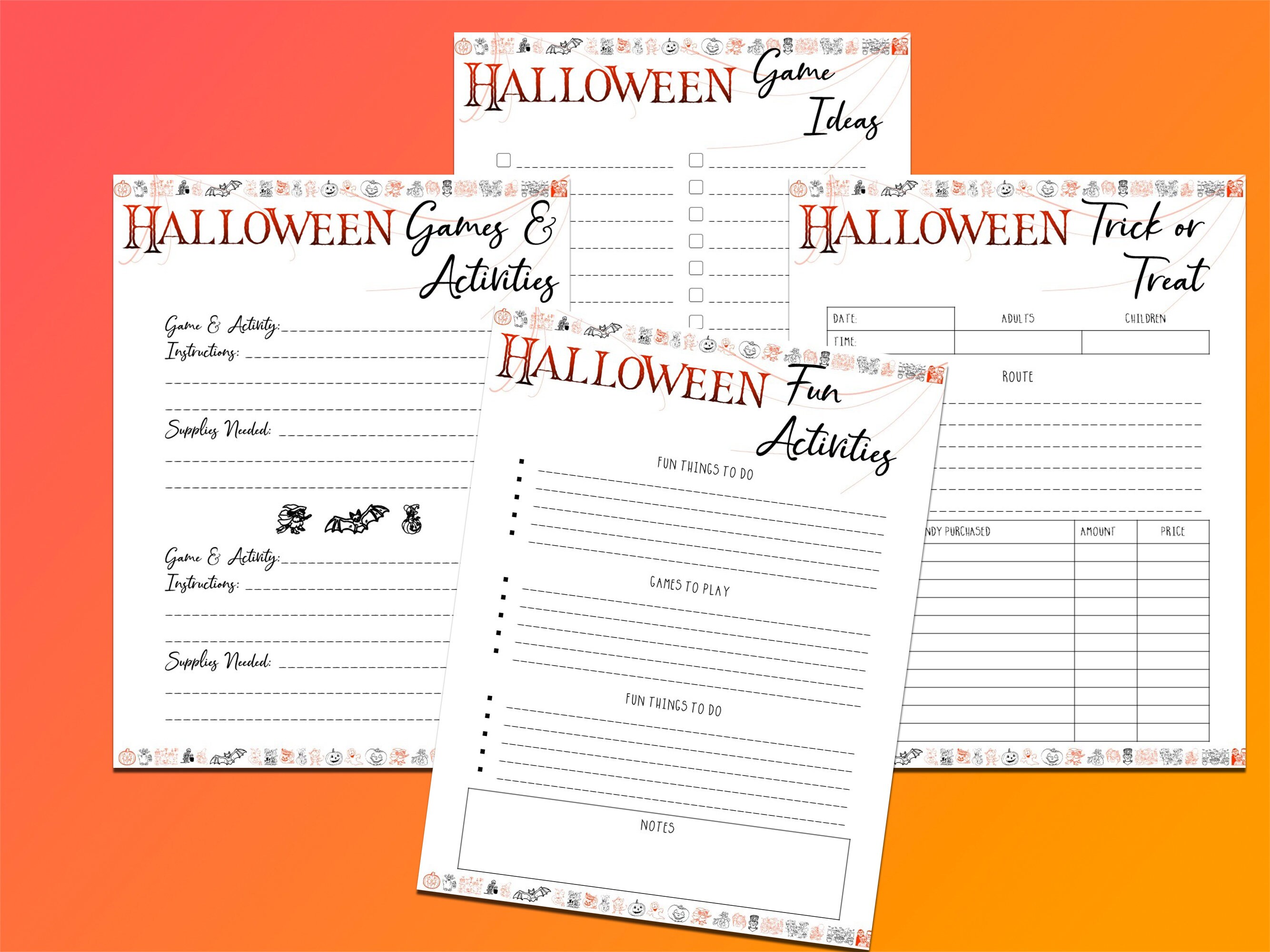 Halloween Planner Printable Holiday Planner Digital Download Gift Menu ...