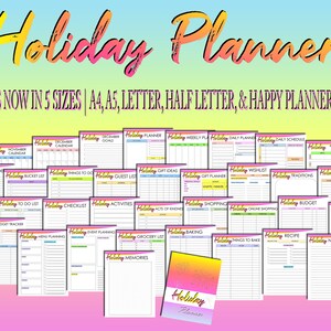 Weihnachts Planer Printable Holiday Planner Digital Download Geschenk Budget Xmas Decor Classic Happy PDF Einsätze A4 A5 Letter Half Bild 1