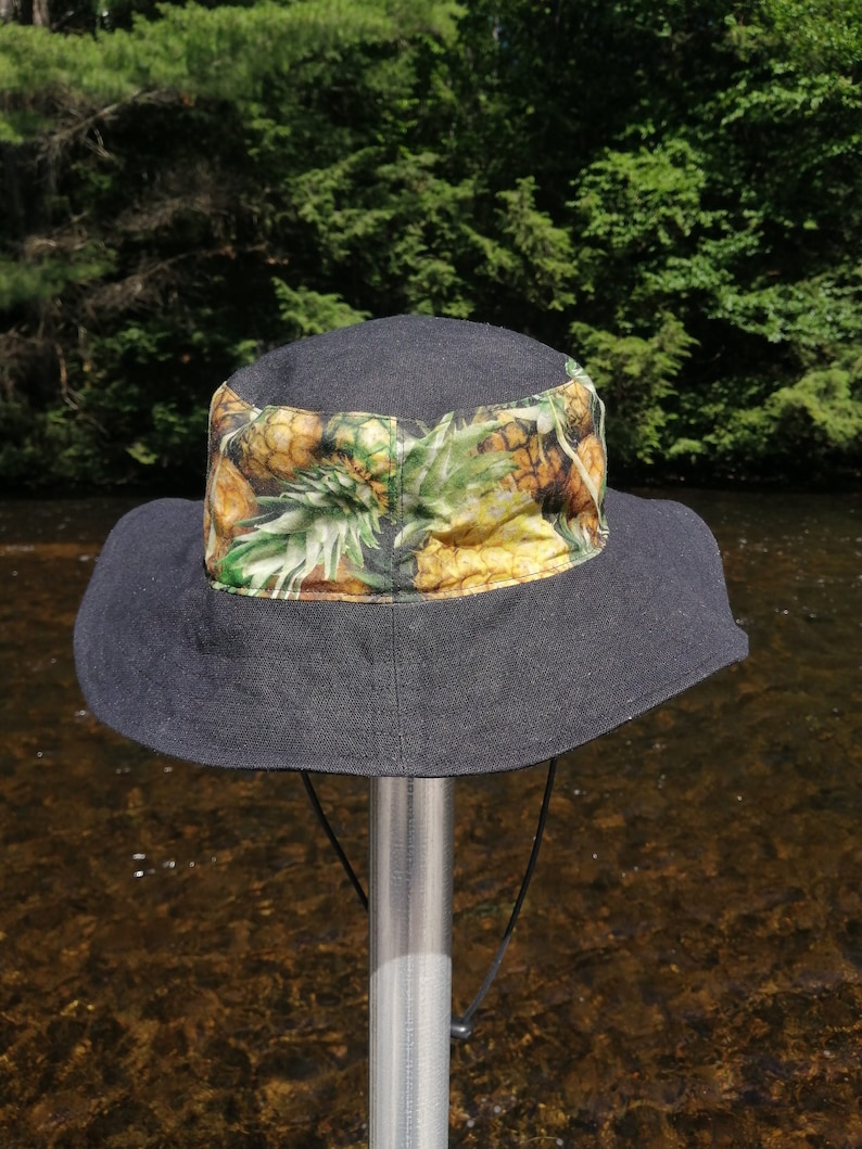 Water Resistant ~ Waxed Cotton~ Pineapple Bucket Hat~ XXL