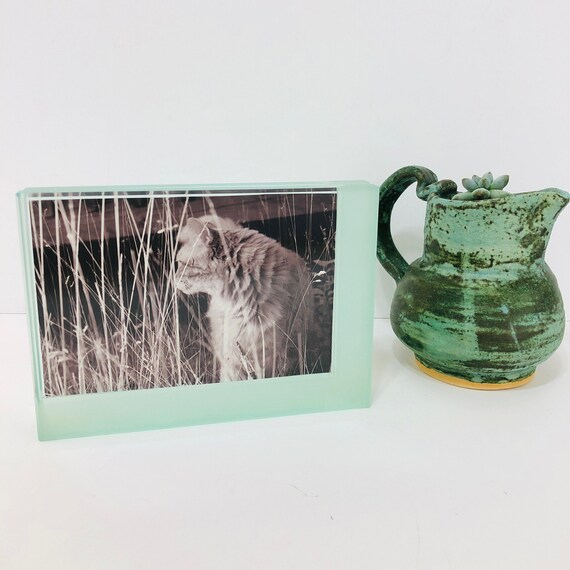 Frames Visual Arts Glass Block Floating Picture FrameVintage Heavy All