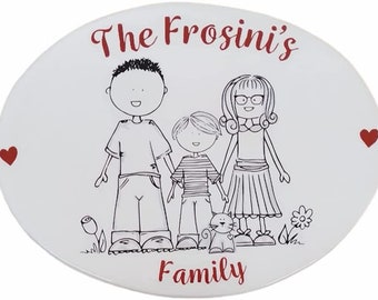 Personalized ceramic outdoor plate gift idea, family, grandparents