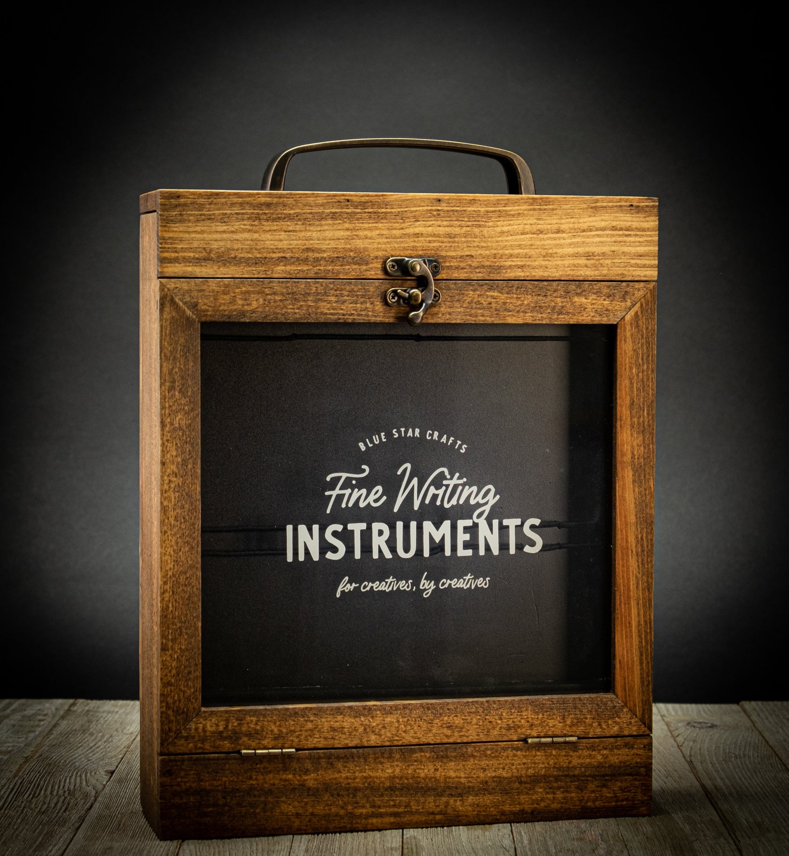 Wood Vintage Writers Box Briefcase Display Case Pen Etsy