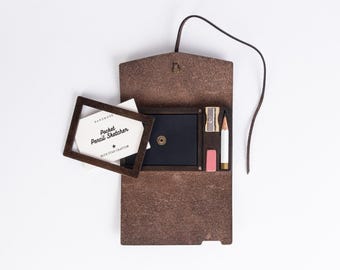 Leren tas voor Pocket Sketcher