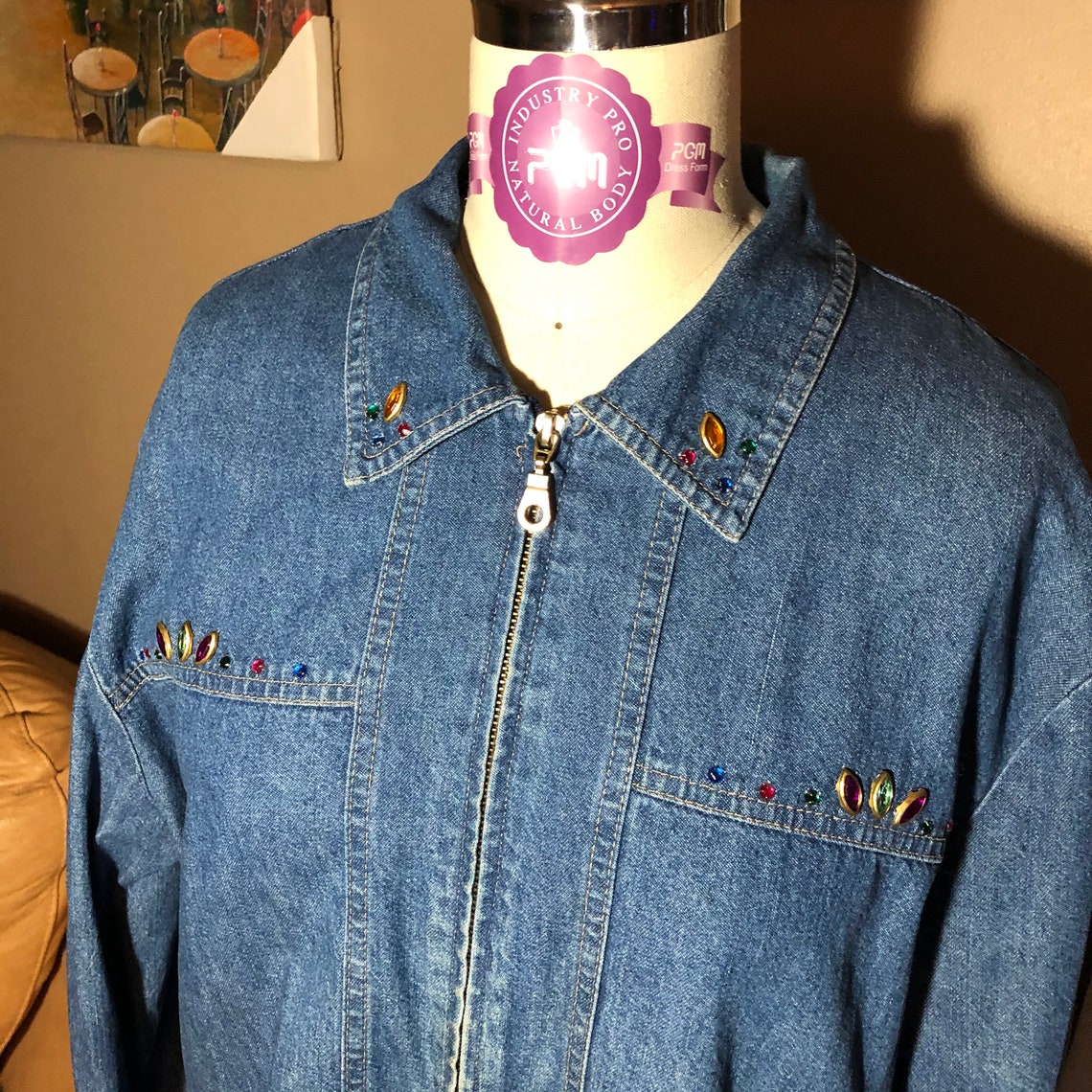 bedazzled zip up