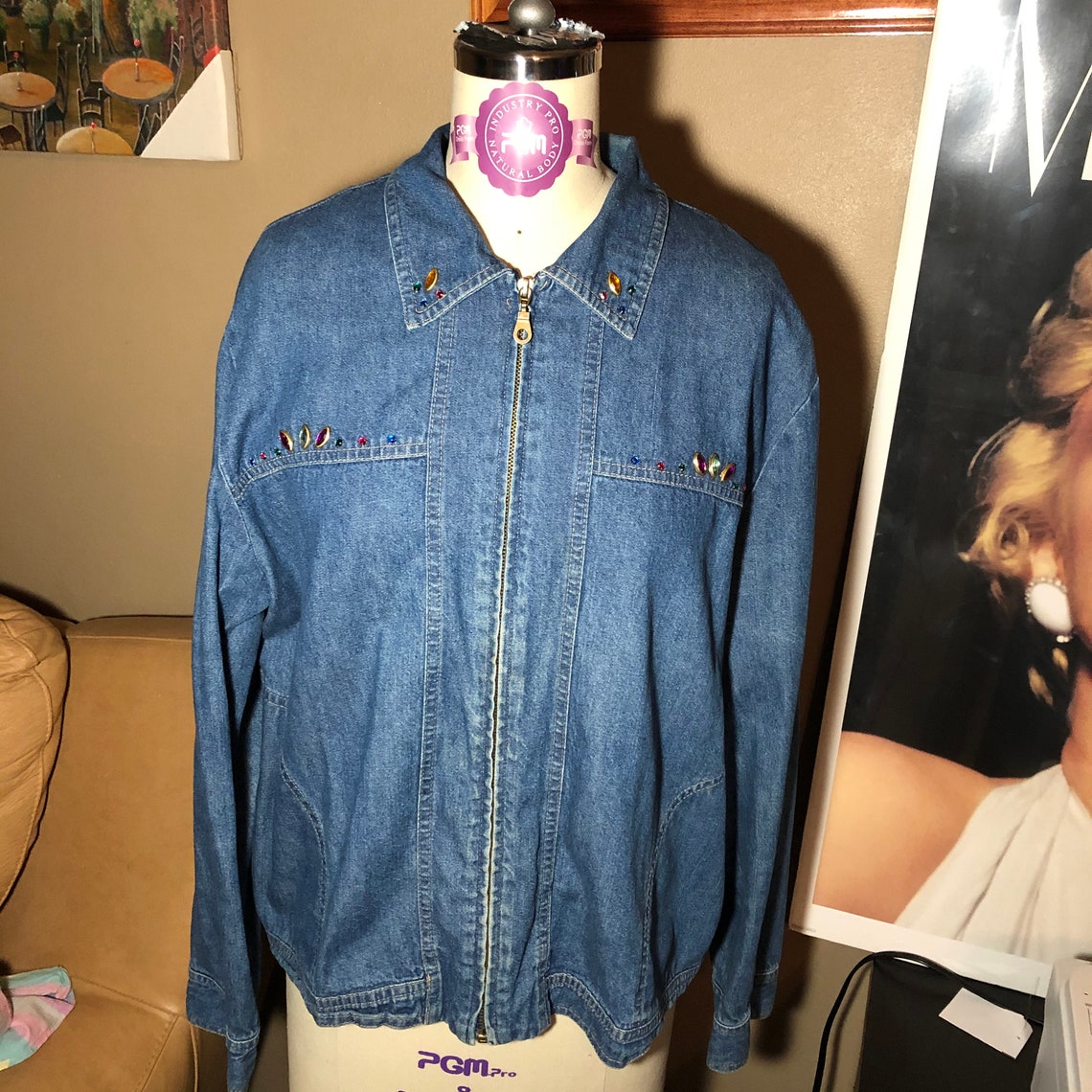 bedazzled zip up