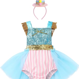 Girls 1st Birthday Circus Theme Tulle Romper