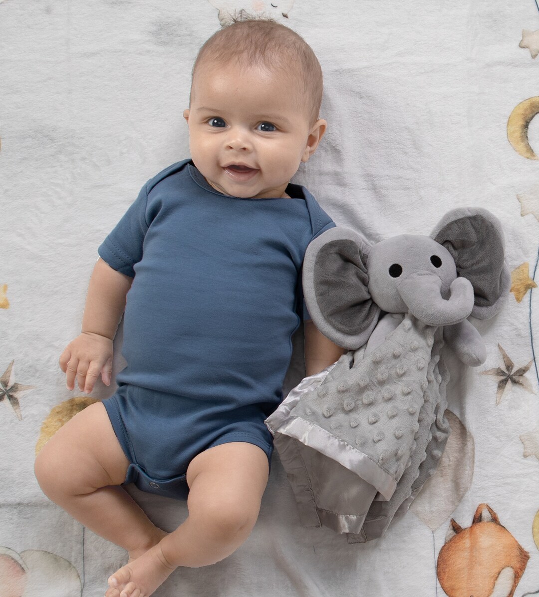 Gray Elephant Lovey Blanket, Plush Baby Security Blanket - Etsy