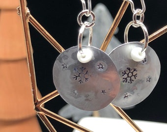 Christmas earrings—holiday earrings—winter earrings—snowflake earrings—gift for millennial—gift for student—gift for teen