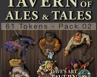 Tavern NPC Tokens - 61 Fantasy RPG Figures (Digital Download)