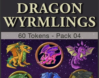 VTT Wyrmling Dragons for Fantasy RPG's - Downloadable Digital Files - Dungeons & Dragons, TTrpg tokens, VTTrpg tokens, roll20 tokens