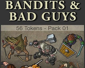 DnD Tokens: Bandits & Bad Guys - For VTT RPG's - Top Down, Fantasy, Tokens, Virtual Tabletop RPGs, Roll20 Tokens, Downloadable Only
