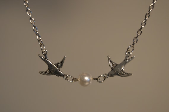 Harry Styles Bird Tattoo Inspired Pearl Necklace - Etsy Harry Styles Bird Tattoo Inspired Pearl Necklace - Etsy