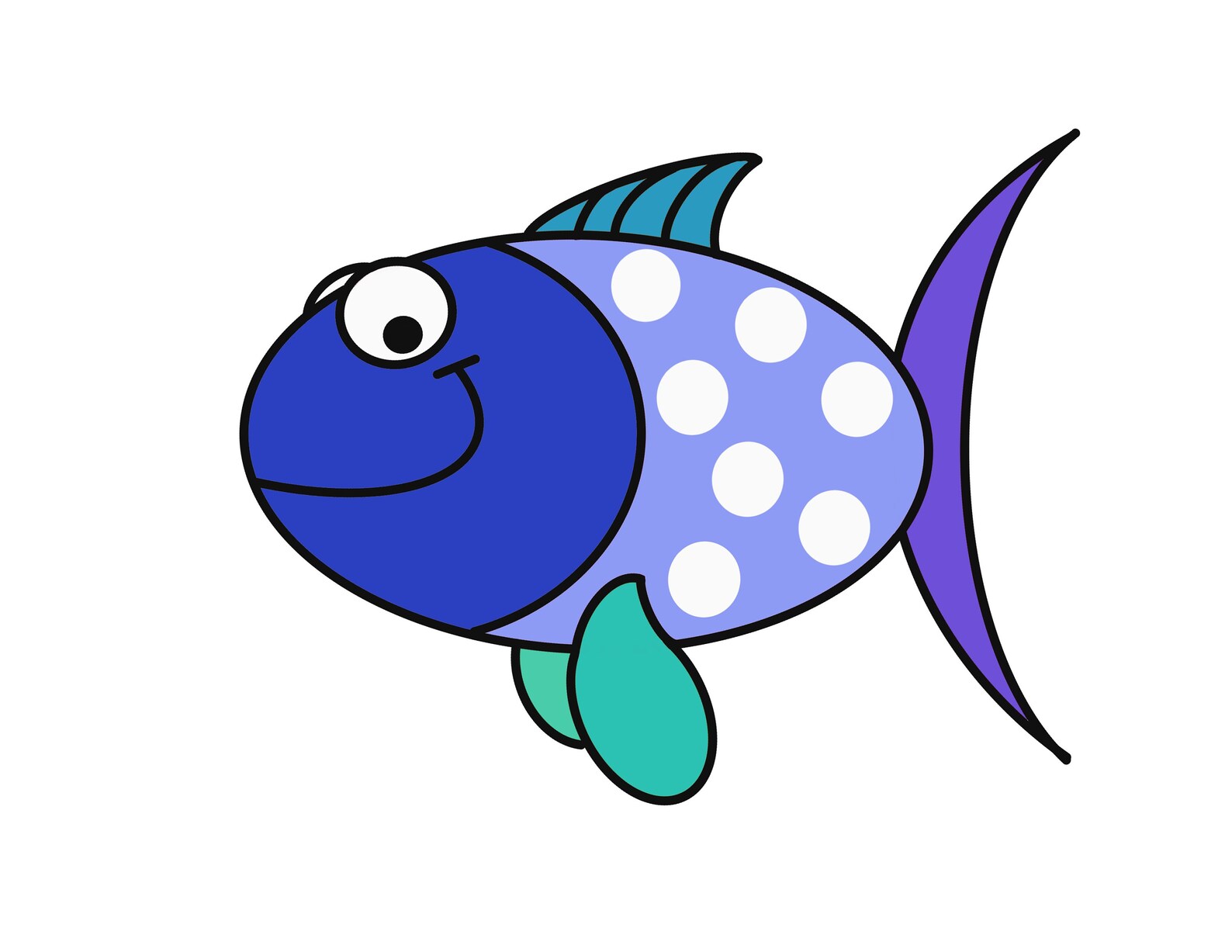 Polka Dotted Fish Sticker Vinyl Sticker Sticker for Etsy