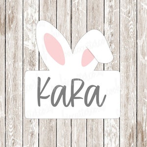 Bunny ear name plaque-Easter-Spring cookie cutter, fondant cutter, clay cutter image 1