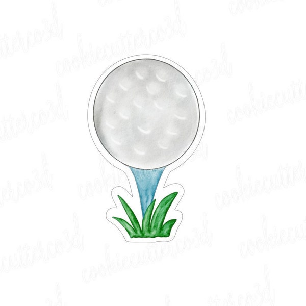 Golf tee- ball on tee-golf cookie cutter, fondant cutter, clay cutter