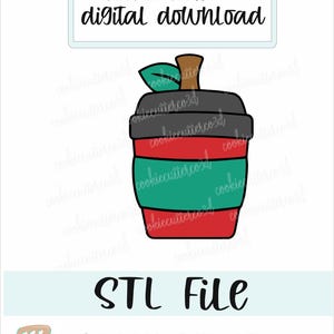 STL FILE- Apple latte cookie cutter-school-teacher-digital download 4 sizes