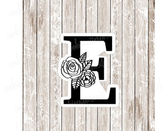 Floral E-letter E-alphabet- cookie cutter, fondant cutter, clay cutter