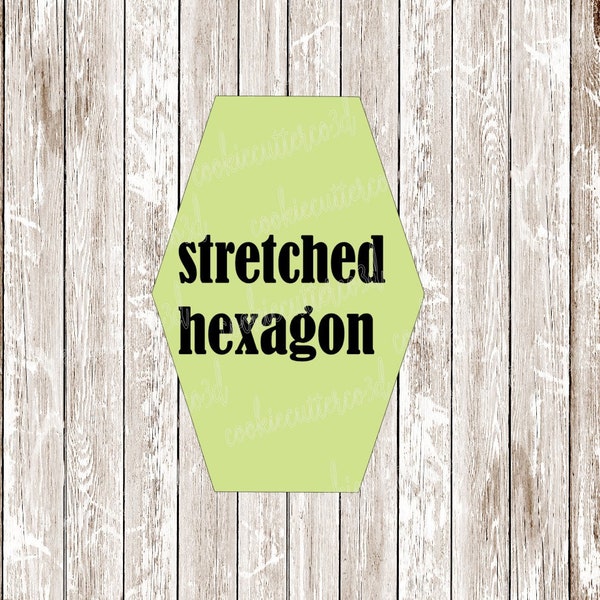 Stretched hexagon plaque- shape-cookie cutter, fondant cutter, clay cutter