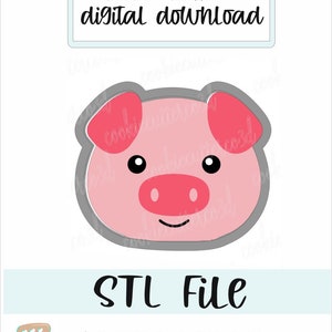 STL file-Pig face cookie cutter-digital download
