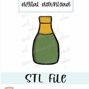 STL file-wine bottle cookie cutter-digital download