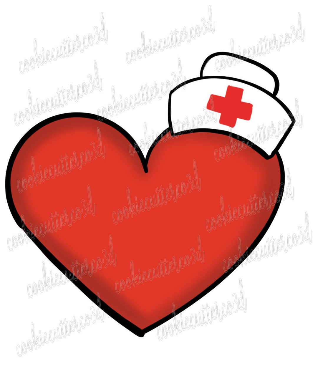 Heart With Nurse Hat Cookie Cutter, Fondant Cutter, Clay Cutter Etsy