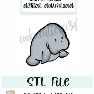 Manatee cookie cutter STL file-Digital download-Ocean-Summer
