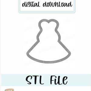 STL file-strapless dress cookie cutter-digital download