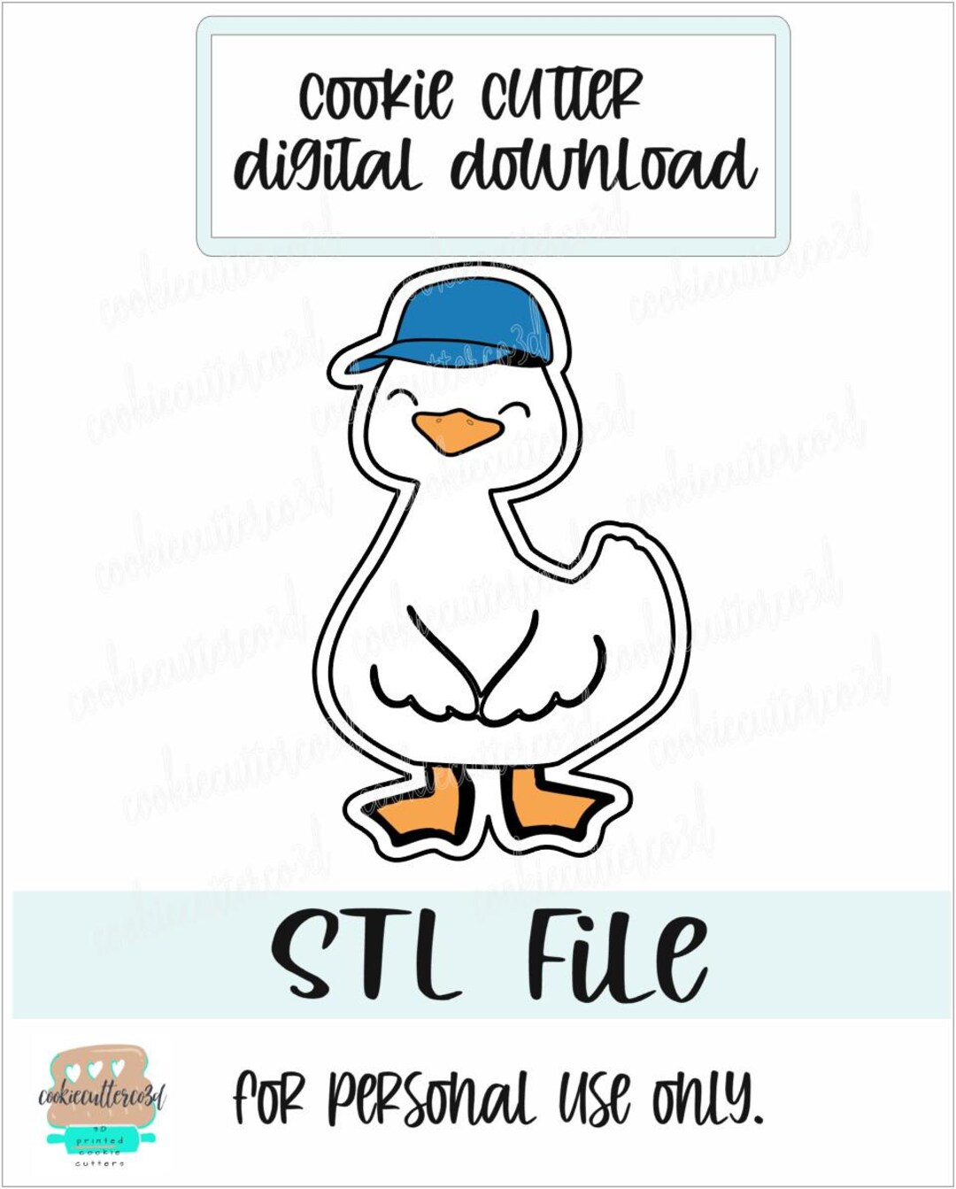 stl-file-goose-in-baseball-hat-cookie-cutter-silly-goose-ball-cap-bird