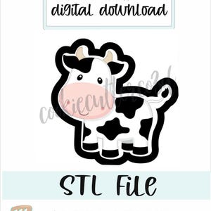 STL FILE-Cow cookie cutter-farm-barn-animal-moo-digital download 4 sizes