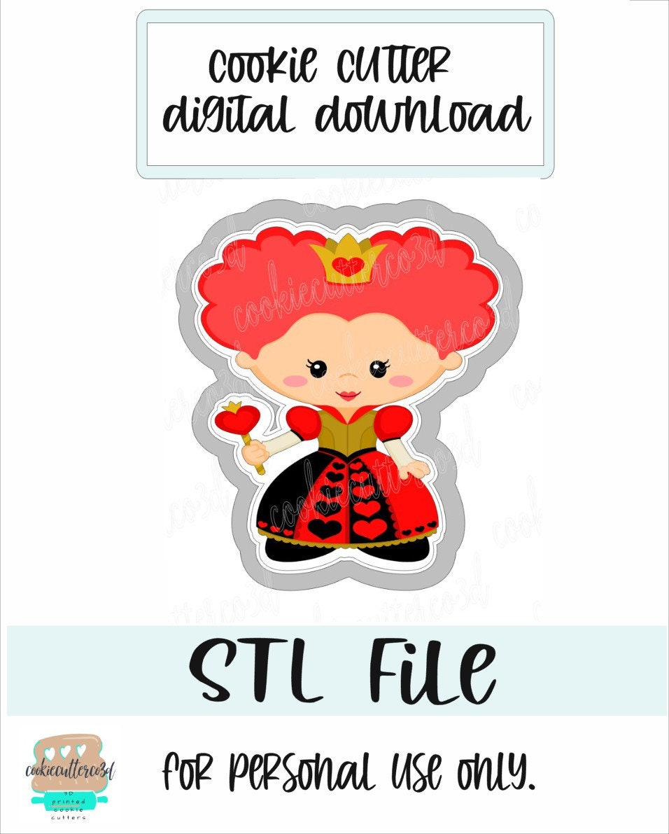 Herzkönigin Ausstechform-STL Datei-digitaler Download