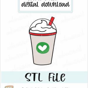 STL FILE-Coffee/drink/latte cup cookie cutter-shopping-sips-digital download 4 sizes