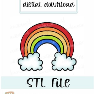 STL FILE- Rainbow with clouds cookie cutter- digital download 3 sizes