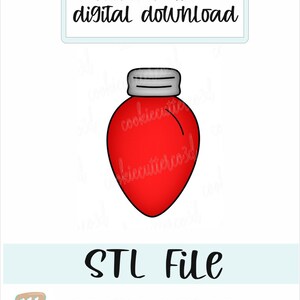 ARCHIVO STL - cortador de galletas con forma de bombilla - Navidad - descarga digital - 3 tamaños