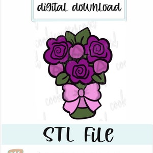 STL file- floral bouquet cookie cutter-digital download