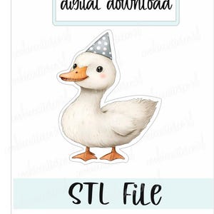 STL ファイル - 誕生日のガチョウのクッキーカッター - 鳥 - 愚かなガチョウ - 農場 - 誕生日のデジタルダウンロード 3 サイズ