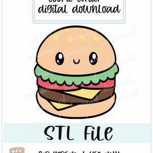 STL FILE- Hamburger cookie cutter-food-burger-fast food-BBQ digital download 4 sizes