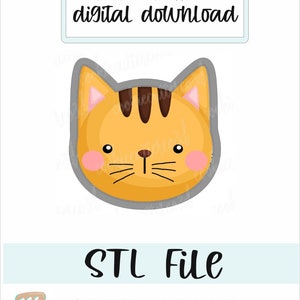 Cat face cookie cutter-STL file-digital download
