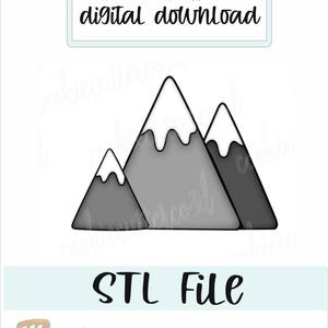 STL ファイル - MOUNTAINS クッキー カッター - インスタント ダウンロード - 屋外