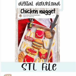 ARQUIVO STL - Cortador de biscoitos de nuggets de frango - download digital 3 tamanhos