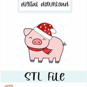 STL FILE-Christmas pig-cookie cutter-digital download-4 sizes