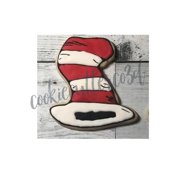 Dr. S hat-cat with hat- story character hat- cookie cutter, fondant cutter, clay cutter