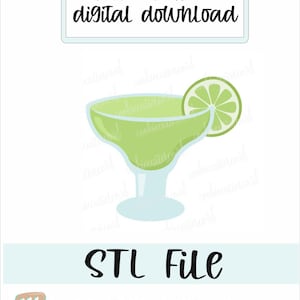 STL FILE- margarita drink cookie cutter-drink-party-digital download 3 sizes