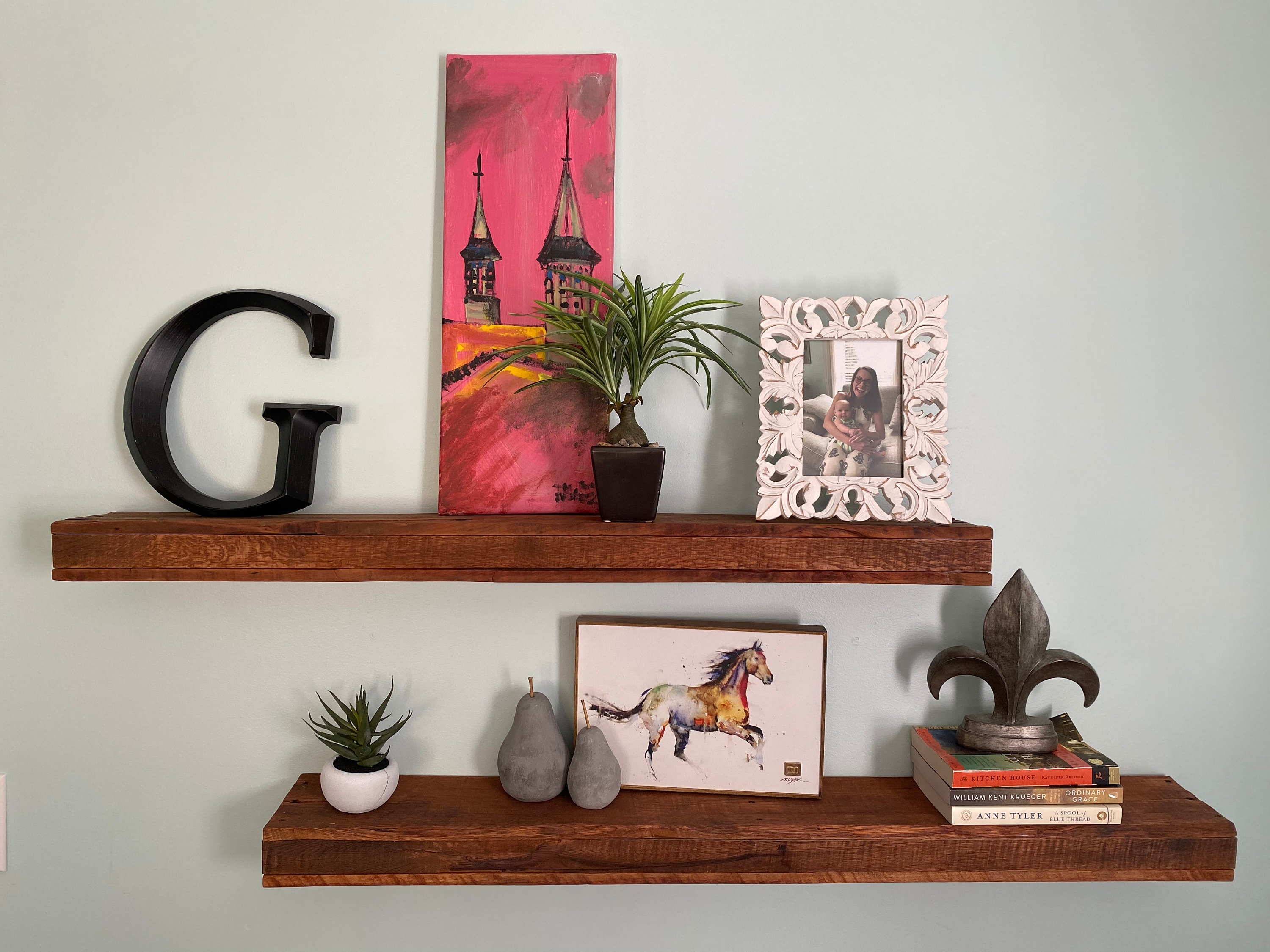 42 in Distressed Wood Floating Shelf Etsy UK