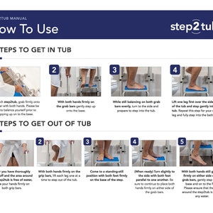 Bathtub Safety Rail: Bath Step With Two Handles. Fits Most Bathtubs - Etsy